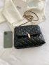 Metal Lock Quilted Flap Chain Square Bag