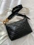 Quilted Detail Chain Decor Bucket Bag