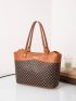 Metal Detail Geo Print Tote Bag