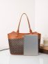 Metal Detail Geo Print Tote Bag