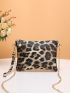 Leopard Graphic Chain Crossbody Bag