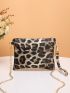 Leopard Graphic Chain Crossbody Bag