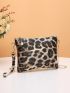 Leopard Graphic Chain Crossbody Bag