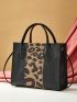 Mini Leopard Print Satchel Bag