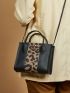 Mini Leopard Print Satchel Bag