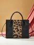 Mini Leopard Print Satchel Bag