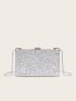 Sequins Detail Chain Box Bag