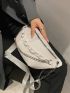 Mini Crocodile Embossed Chain Decor Waist Bag