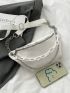 Mini Crocodile Embossed Chain Decor Waist Bag