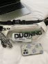 Clear Letter Graphic Fanny Pack With Bag Charm