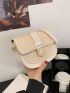 Mini Two Tone Flap Straw Bag