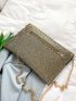 Sequin Decor Flap Square Bag