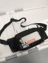 Letter Graphic Reflective Panel Fanny Pack