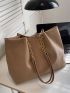 Minimalist Chain Strap Shoulder Tote Bag