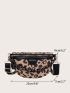 Leopard Pattern Letter Graphic Waist Bag