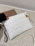 Quilted Embossed Zip Crossbody Bag