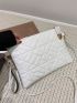 Quilted Embossed Zip Crossbody Bag