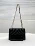 Mini Quilted Pattern Chain Square Bag