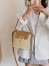 Mini Metallic Decor Flap Bucket Bag