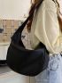 Minimalist Zip Shoulder Saddle Bag