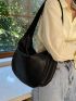 Minimalist Zip Shoulder Saddle Bag