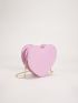 Metallic Chevron Chain Heart Design Novelty Bag