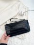 Crocodile Embossed Square Bag