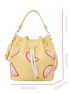 Mini Fruit Patch Decor Drawstring Design Bucket Bag