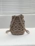 Drawstring Design Crochet Bag