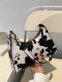 Cow Pattern Baguette Bag