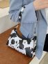 Cow Pattern Baguette Bag