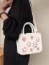 Mini Floral Graphic Double Handle Square Bag