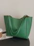 Crocodile Embossed Shoulder Tote Bag With Inner Pouch