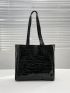 Crocodile Embossed Pattern Shoulder Tote Bag