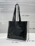 Crocodile Embossed Pattern Shoulder Tote Bag