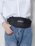 Letter Graphic Waist Bag