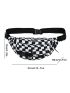 Two Tone Checkered Pattern Waist Bag