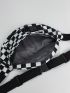 Two Tone Checkered Pattern Waist Bag