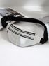 Holographic Zip Front Waist Bag