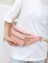 Quilted Detail Zip Front Fanny Pack