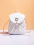 Mini Quilted Pattern Eyelet Decor Bucket Bag