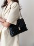 Metal Lock Quilted Flap Chain Square Bag