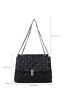 Metal Lock Quilted Flap Chain Square Bag