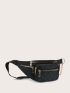 Quilted Detail Multi Zipper Chain Decor Fanny Pack