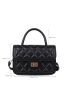 Mini Quilted Pattern Metal Lock Design Square Bag