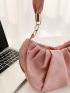 Minimalist Snap Button Ruched Bag