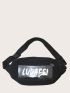 Clear Detail Letter Graphic Waist Bag