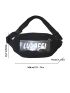 Clear Detail Letter Graphic Waist Bag