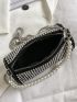 Mini Rhinestone & Faux Pearl Decor Bucket Bag