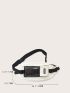 Letter Patch Colorblock Waist Bag